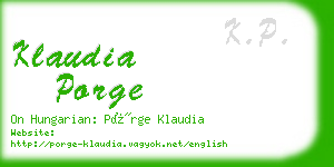 klaudia porge business card